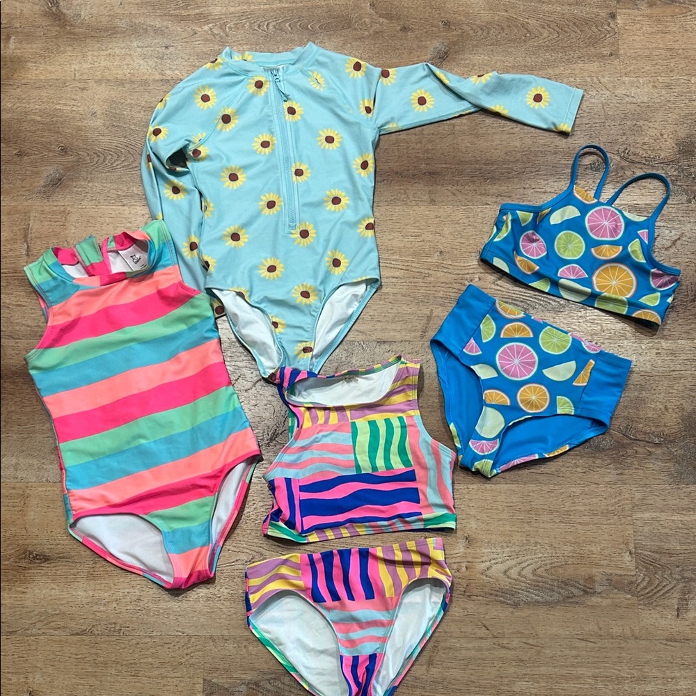 Colorful Girls Swimsuit Set of 4!
